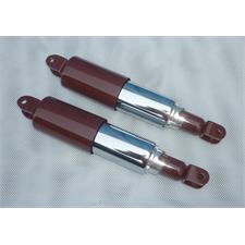 REAR SHOCK ABSORBERS -- REPLICA - RED/CHROME  -- (PAIR)